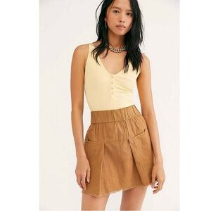 Free People Mariposa Camel Mini Skirt Size Small